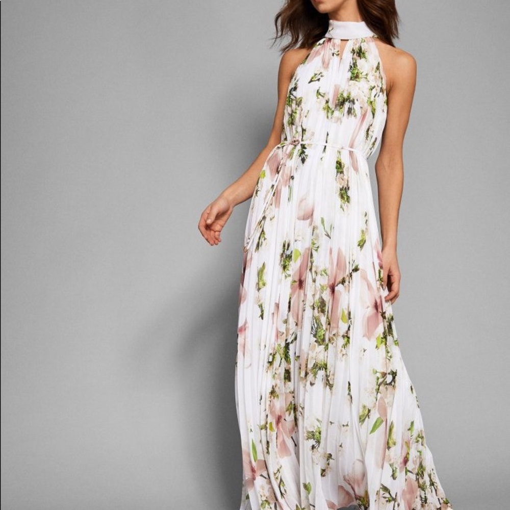 Ted Baker Harmony Floral Pleated Maxi Dress
